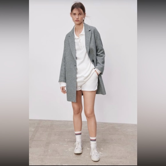 Zara Jackets & Blazers - Zara buttoned houndstooth coat/blazer Size S